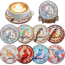 Load image into Gallery viewer, 8Pcs Wooden Bird Diamond Painting Coasters for Art Craft for Home Office