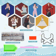 Load image into Gallery viewer, 7Pcs Wooden Singer Girl Diamond Painting Coasters for Art Craft for Home Office