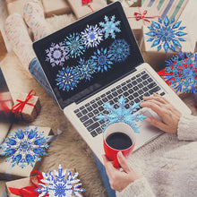 Load image into Gallery viewer, 8Pcs Wooden Snowflake Diamond Painting Coasters for Art Craft for Home Office