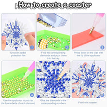 Load image into Gallery viewer, 8Pcs Wooden Snowflake Diamond Painting Coasters for Art Craft for Home Office