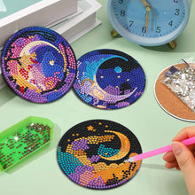 Load image into Gallery viewer, 8Pcs Wooden Night Sky Diamond Painting Coasters for Art Craft for Home Office