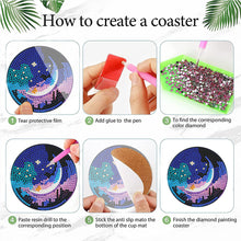 Load image into Gallery viewer, 8Pcs Wooden Night Sky Diamond Painting Coasters for Art Craft for Home Office