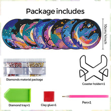 Load image into Gallery viewer, 8Pcs Wooden Night Sky Diamond Painting Coasters for Art Craft for Home Office