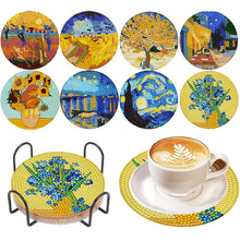 Load image into Gallery viewer, 8Pcs Wooden Van Gogh Style Diamond Painting Coasters for Art Craft for Home