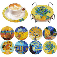 Load image into Gallery viewer, 8Pcs Wooden Van Gogh Style Diamond Painting Coasters for Art Craft for Home