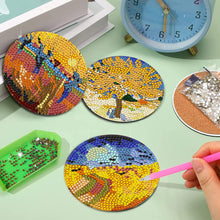 Load image into Gallery viewer, 8Pcs Wooden Van Gogh Style Diamond Painting Coasters for Art Craft for Home