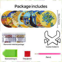 Load image into Gallery viewer, 8Pcs Wooden Van Gogh Style Diamond Painting Coasters for Art Craft for Home