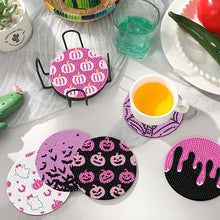 Load image into Gallery viewer, 8Pcs Wooden Halloween Diamond Painting Coasters for Art Craft for Home Office