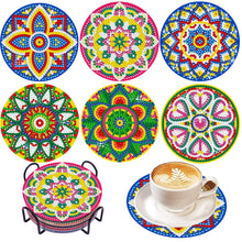 Load image into Gallery viewer, 6Pcs Wooden Pattern Diamond Painting Coasters for Art Craft for Home Office