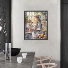 Load image into Gallery viewer, AB Diamond Painting - Full Round - Girl in the flower house (40*50CM)