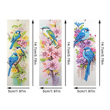 Load image into Gallery viewer, 3Pcs Special Shaped Bird Flower Diamond Painting Bookmark Making Kit Decoration