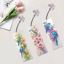 Load image into Gallery viewer, 3Pcs Special Shaped Bird Flower Diamond Painting Bookmark Making Kit Decoration