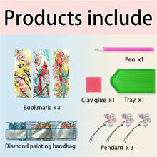 Load image into Gallery viewer, 3Pcs Special Shaped Bird Flower Diamond Painting Bookmark Making Kit Decoration