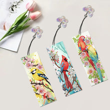 Load image into Gallery viewer, 3Pcs Special Shaped Bird Flower Diamond Painting Bookmark Making Kit Decoration