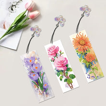 Load image into Gallery viewer, 3Pcs Special Shaped Flower DIY Diamond Painting Bookmark Making Kit Decoration