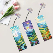 Load image into Gallery viewer, 3Pcs Special Shaped Valley Flowers Diamond Painting Bookmark Making Kit Decor