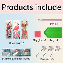 Load image into Gallery viewer, 3Pcs Special Shaped Animals DIY Diamond Painting Bookmark Making Kit Decoration