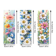 Load image into Gallery viewer, 3Pcs Special Shaped Flower DIY Diamond Painting Bookmark Making Kit Decoration