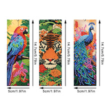 Load image into Gallery viewer, 3Pcs Special Shaped Animals DIY Diamond Painting Bookmark Making Kit Decoration