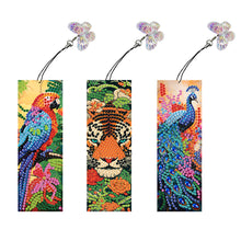 Load image into Gallery viewer, 3Pcs Special Shaped Animals DIY Diamond Painting Bookmark Making Kit Decoration