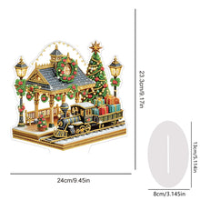 Load image into Gallery viewer, Acrylic Special Shaped Christmas Train Station Diamond Painting Desktop Decor