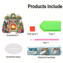 Load image into Gallery viewer, Acrylic Special Shaped Christmas Fireplace Diamond Painting Desktop Decorations