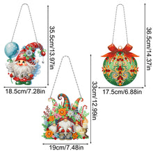 Load image into Gallery viewer, 3Pcs Acrylic Christmas Gnome 5D DIY Diamond Painting Dots Pendant for Art Crafts
