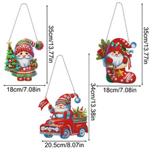 Load image into Gallery viewer, 3Pcs Acrylic Christmas Gnome 5D DIY Diamond Painting Dots Pendant for Art Crafts
