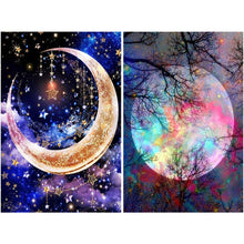 Load image into Gallery viewer, 2pcs Round Diamond Painting Set - Stars and moon (40*60CM)