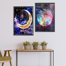 Load image into Gallery viewer, 2pcs Round Diamond Painting Set - Stars and moon (40*60CM)