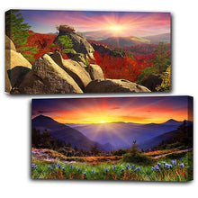 Load image into Gallery viewer, 2pcs Round Diamond Painting Set - Outdoor scenery (70*40CM)