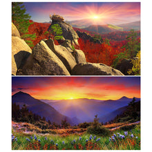 Load image into Gallery viewer, 2pcs Round Diamond Painting Set - Outdoor scenery (70*40CM)