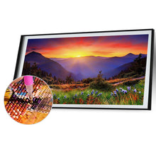 Load image into Gallery viewer, 2pcs Round Diamond Painting Set - Outdoor scenery (70*40CM)