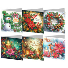Load image into Gallery viewer, 6Pcs Christmas DIY Diamond Painting Card Diamond Daily Wish Card for Adults Kids