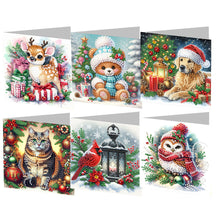 Load image into Gallery viewer, 6Pcs Christmas DIY Diamond Painting Card Diamond Daily Wish Card for Adults Kids