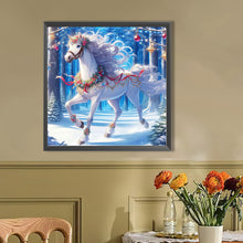 Load image into Gallery viewer, AB Diamond Painting - Full Round - Christmas galloping white horse (40*40CM)