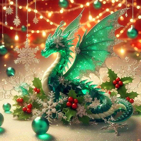 AB Diamond Painting - Full Round - Christmas bamboo dragon (40*40CM)