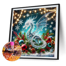 Load image into Gallery viewer, AB Diamond Painting - Full Round - Christmas ice crystal white dragon (40*40CM)