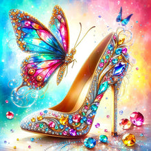 Load image into Gallery viewer, AB Diamond Painting - Full Round - Butterfly crystal leaf shoes (40*40CM)