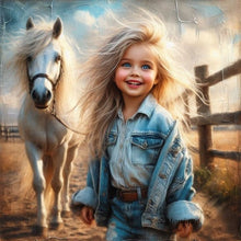 Load image into Gallery viewer, Diamond Painting - Full Square - Girl with horse (30*30CM)