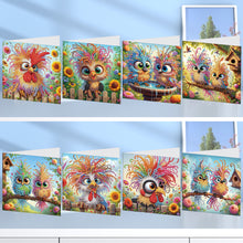 Load image into Gallery viewer, 8Pcs Humorous Bird Diamond Painting Greeting Card Diamond Drawing Card for Kids