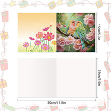 Load image into Gallery viewer, 8Pcs Bird Flower Diamond Painting Greeting Card Diamond Drawing Card for Friends