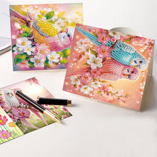 Load image into Gallery viewer, 8Pcs Bird Flower Diamond Painting Greeting Card Diamond Drawing Card for Friends