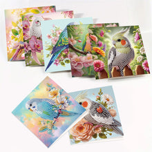 Load image into Gallery viewer, 8Pcs Bird Flower Diamond Painting Greeting Card Diamond Drawing Card for Friends