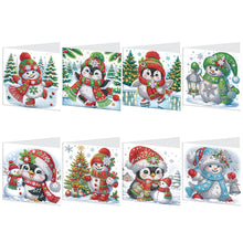 Load image into Gallery viewer, 8Pcs Christmas Diamond Painting Greeting Card Diamond Drawing Card for Friends