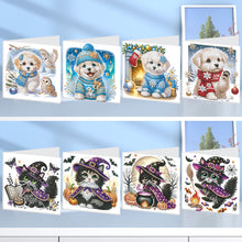 Load image into Gallery viewer, 8Pcs Christmas Diamond Painting Greeting Card Diamond Drawing Card for Friends
