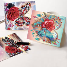 Load image into Gallery viewer, 8Pcs Butterfly Diamond Painting Greeting Card Diamond Drawing Card for Friends