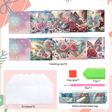 Load image into Gallery viewer, 8Pcs Butterfly Diamond Painting Greeting Card Diamond Drawing Card for Friends