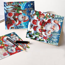 Load image into Gallery viewer, 8Pcs Christmas Diamond Painting Greeting Card Diamond Drawing Card for Friends