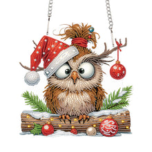 Load image into Gallery viewer, Acrylic Special Shape Christmas Owl DIY Diamond Painting Art Pendant Kit